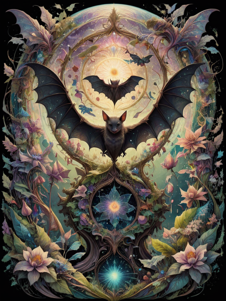 00401-3896989054-fey, bat, In a secret enclave, a garden of enchantment beckons, its delicate blooms radiating a sense of magic, Causing objects.png